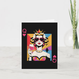 Modern Queen Of Hearts Valentines Day Card