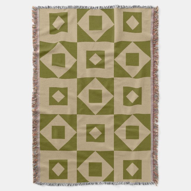 Modern Quilt Fusion Throw Blanket (Front Vertical)