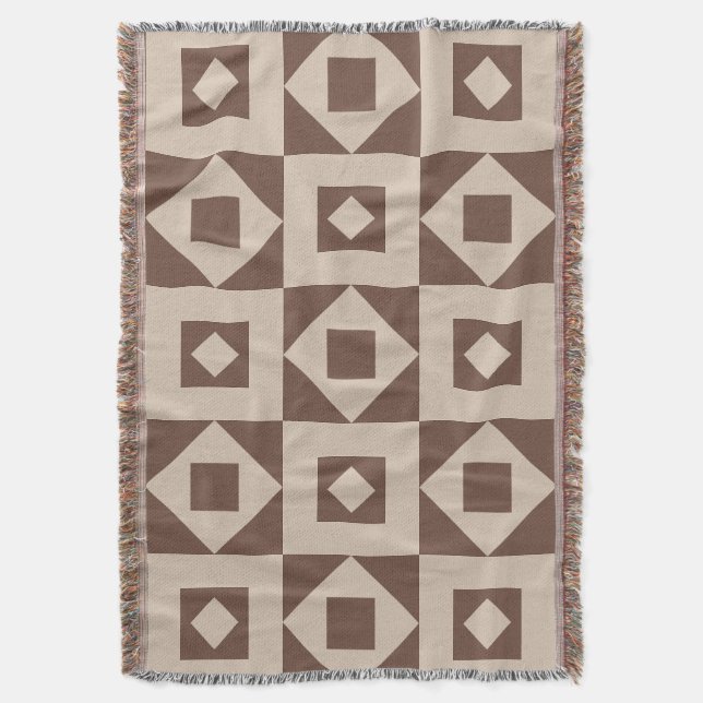 Modern Quilt Fusion Throw Blanket (Front Vertical)
