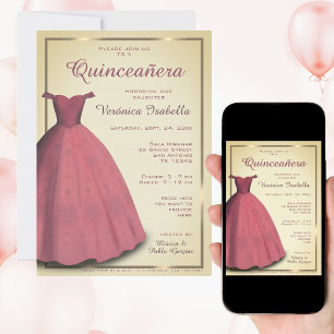 Modern Quinceañera mis quince party Invitation