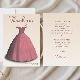 Modern Quinceañera mis quince thank you card
