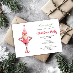 Modern Quirky Pink Santa Christmas Celebration  Invitation