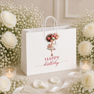 Modern Quirky Woman Burgundy Script Birthday gift Large Gift Bag