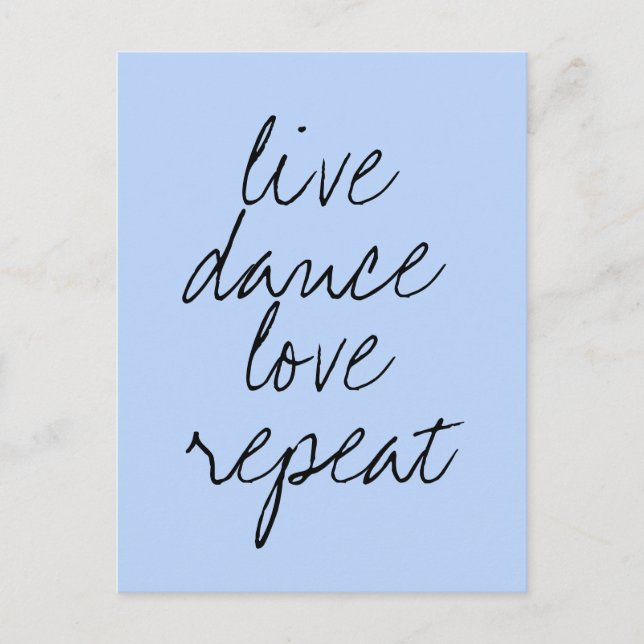Modern quote blue postcard (Front)