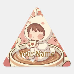 Modern Rabbit Coffee Triangle Tech Decal Sticker