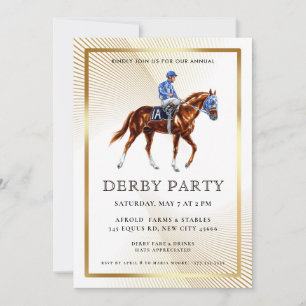 Modern Race Horse Derby Party Equestrian  Invitati Invitation