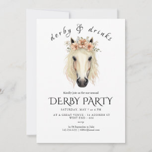 Modern Race Horse Derby Party Equestrian Invitatio Invitation