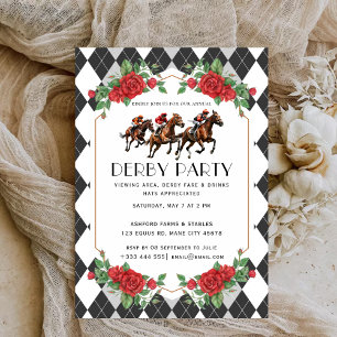 Modern Race Horse Derby Party Equestrian Invitatio Invitation