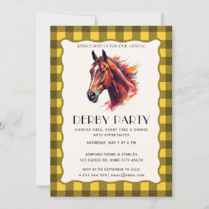 Modern Race Horse Derby Party Equestrian Invitatio Invitation