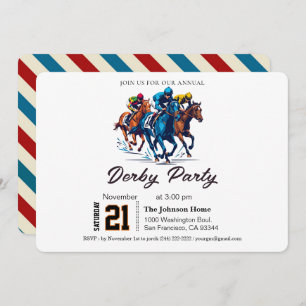 Modern Race Horse Derby Party Equestrian  Invitation