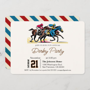 Modern Race Horse Derby Party Equestrian  Invitation