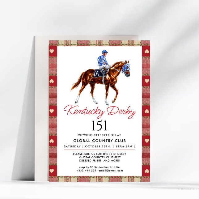 Modern Race Horse Derby Party Equestrian Invitation (Creator Uploaded)