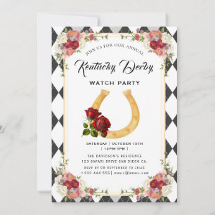 Modern Race Horse Derby Party Equestrian Invitation