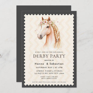 Modern Race Horse Derby Party Equestrian  Invitation