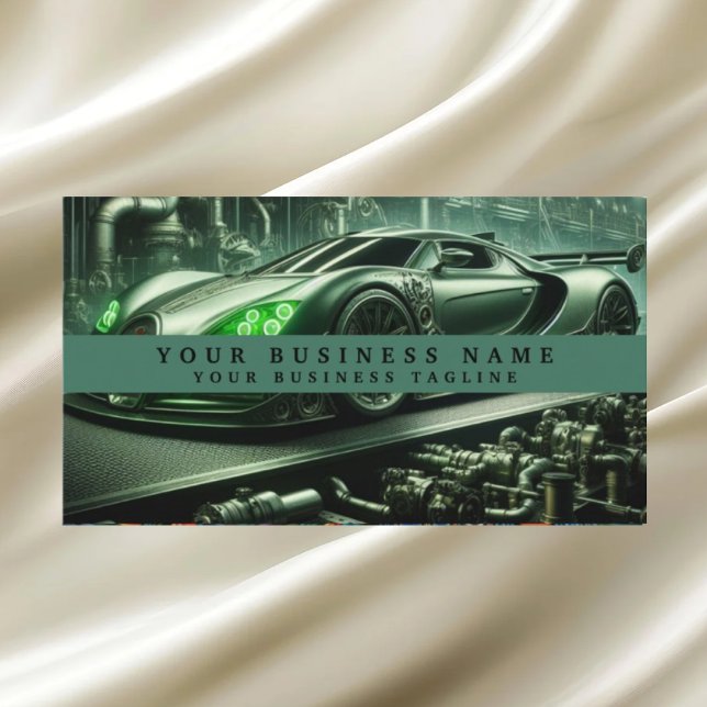 Modern Racecar Mechanics Automotive Business Card (Creator Uploaded)