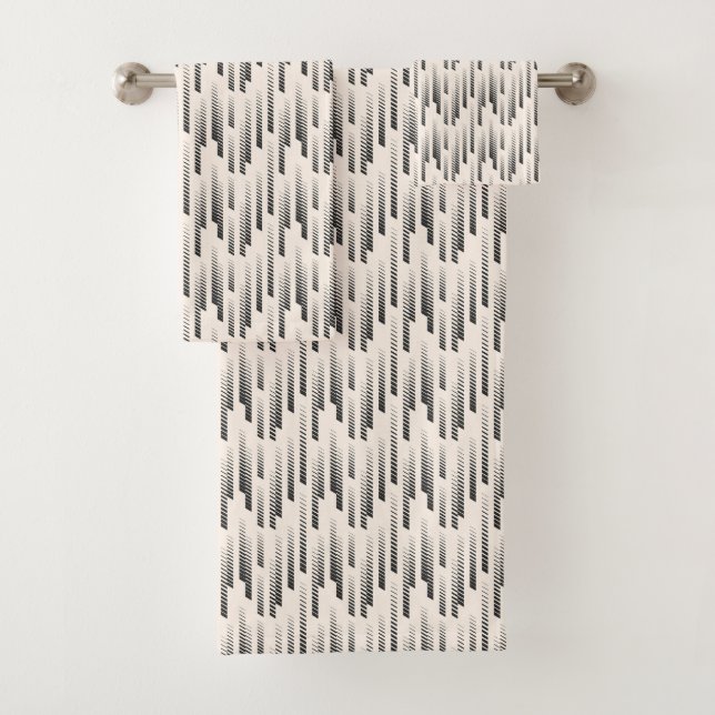 Modern Rain Pattern Bath Towel Set (Insitu)