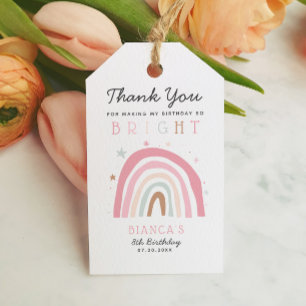 Modern Rainbow Birthday Party So BRIGHT Gift Tags