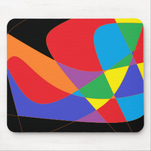 Modern Rainbow Coloured Art Mouse Pad