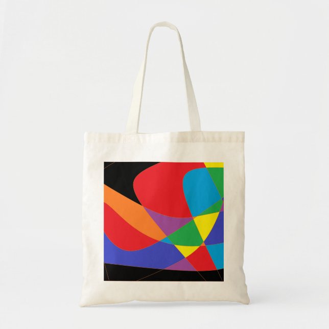 Modern Rainbow Coloured Art Tote Bag (Front)
