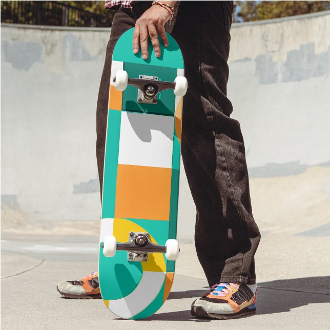 Modern Rainbow Colourful Geometric Pattern  Skateboard (Creator Uploaded)