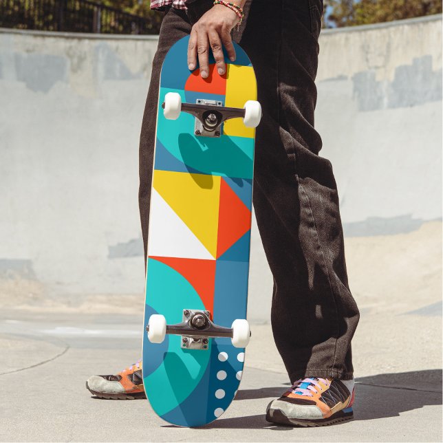 Modern Rainbow Colourful Geometric Pattern  Skateboard (Creator Uploaded)