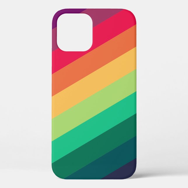 Modern Rainbow | Colourful Stripe LGBT Gay Pride Case-Mate iPhone Case (Back)