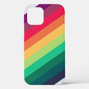 Modern Rainbow Colourful Stripe LGBT Gay Pride iPhone 12 Case