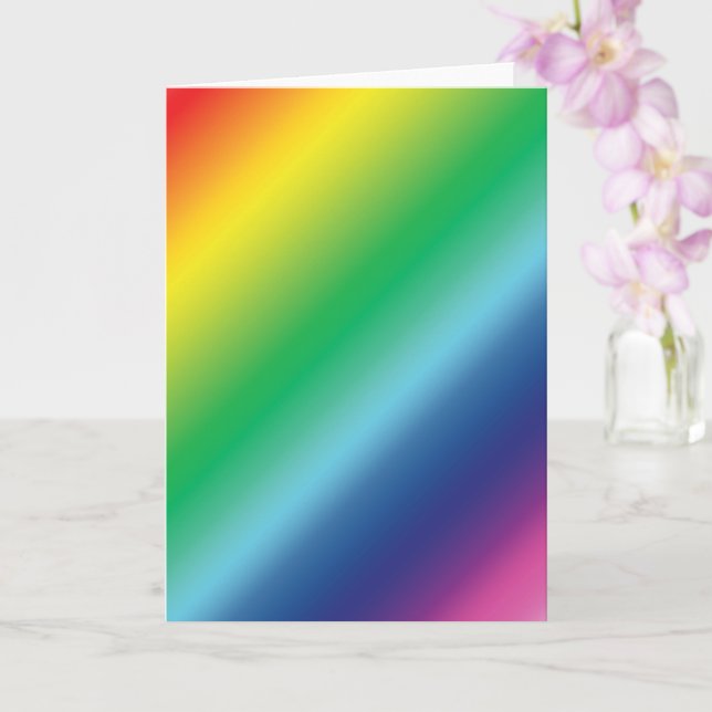Modern rainbow colours ombre gradient pattern fun card (Orchid)