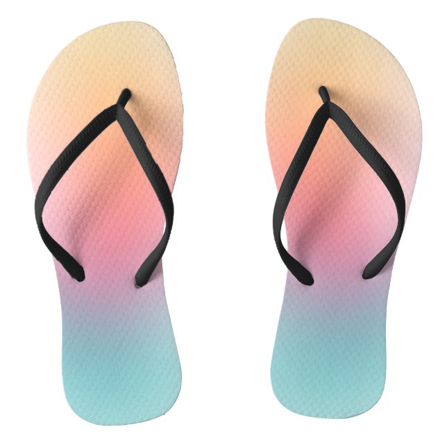 Modern Rainbow Colours Pink Red Orange Yellow Blue Thongs (Footbed)