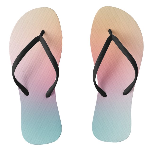 Modern Rainbow Colours Red Orange Yellow Blue Thongs (Footbed)