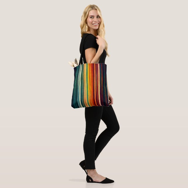 Modern Rainbow Colours Tote Bag (On Model)