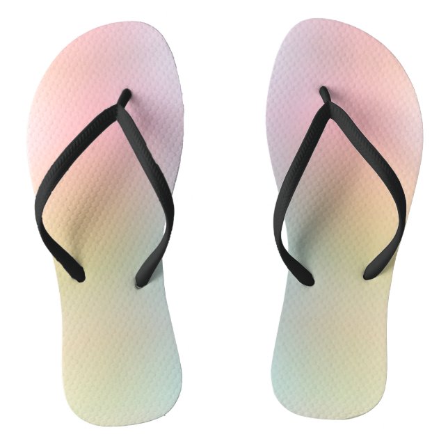 Modern Rainbow Colours Trendy Elegant Pink Red Thongs (Footbed)