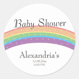 Modern Rainbow Gender Neutral Baby Classic Round Sticker