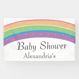 Modern Rainbow Gender Neutral Baby Shower Banner