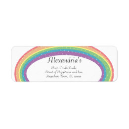Modern Rainbow Gender Neutral Shower Invitation Return Address Label