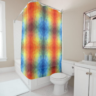 Modern Rainbow Geometric Shape Shower Curtain
