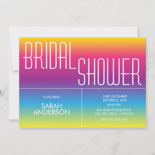 Modern Rainbow Gradient Bridal Shower Invitation