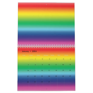 Modern rainbow gradient colours Lgbt flag gay prid Calendar
