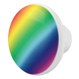 Modern rainbow gradient colours ombre pattern fun ceramic knob