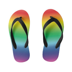 Modern rainbow gradient colours pattern fun kid's thongs