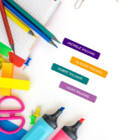 MODERN RAINBOW INDIGO ORANGE MAUVE TEAL KIDS NAME