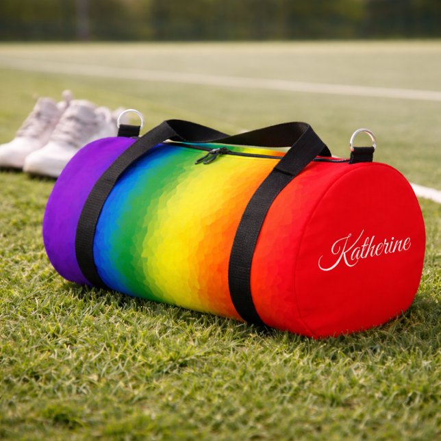 Modern Rainbow Mosaic Script Name  Duffle Bag (Creator Uploaded)