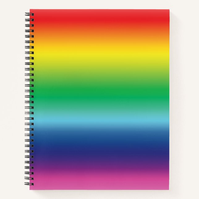 Modern rainbow ombre gradient pattern lgbt pride notebook (Front)