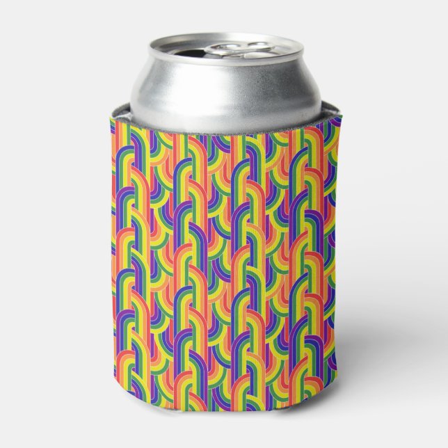 Modern Rainbow Pattern Can Cooler (Can Front)
