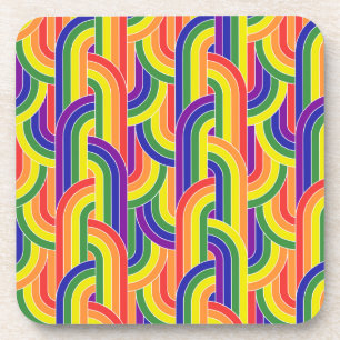 Modern Rainbow Pattern Coaster