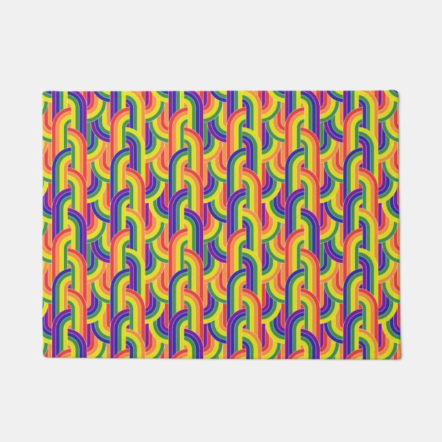 Modern Rainbow Pattern Doormat (Front)