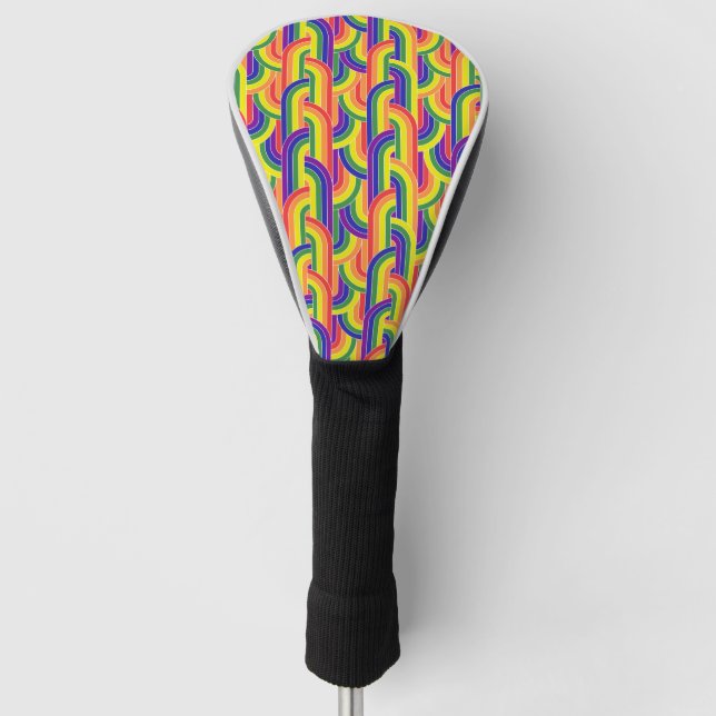 Modern Rainbow Pattern Golf Head Cover (Front)