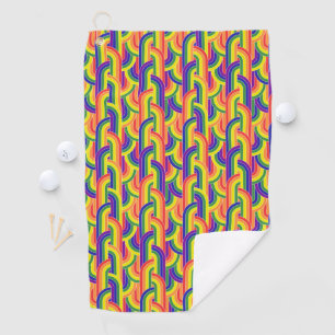 Modern Rainbow Pattern Golf Towel