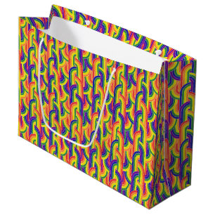 Modern Rainbow Pattern Large Gift Bag