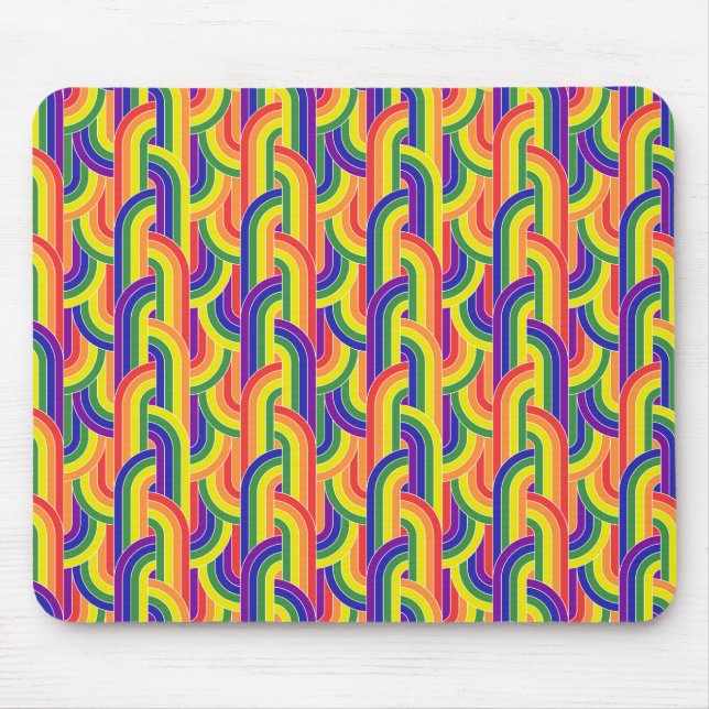 Modern Rainbow Pattern Mouse Pad (Front)
